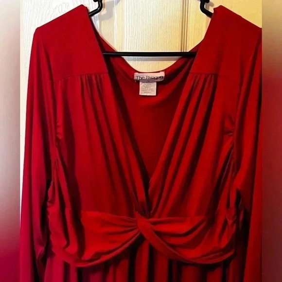 The Paragon Red Long Sleeve Maxi Dress Womens Plus Size 1X Summer Spring Dress - Picture 2 of 5
